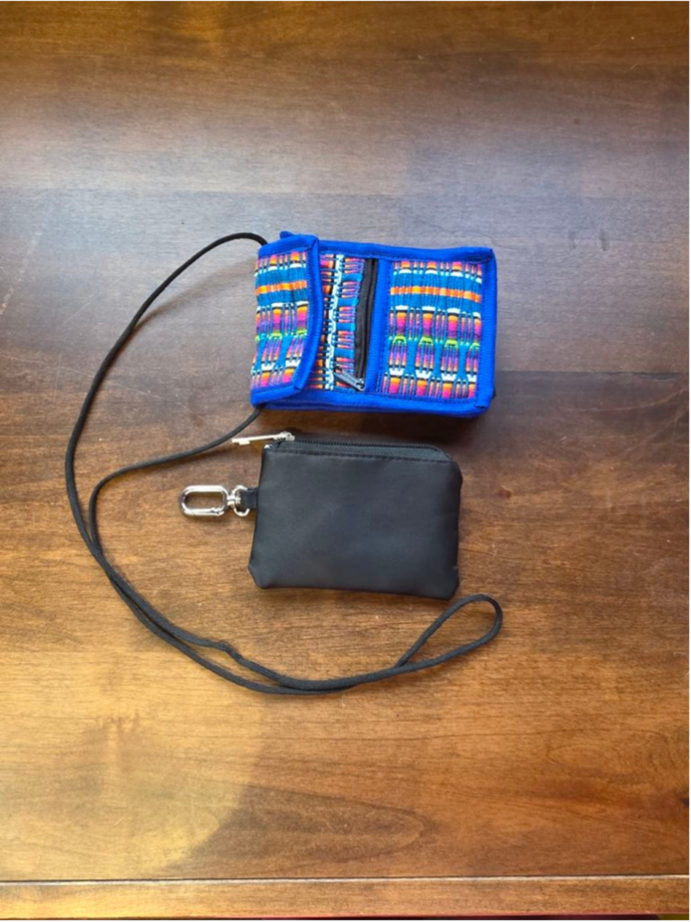Women's Guatemalen Crossbody Wallet and Clipable Card Pouch One Size Blue Black